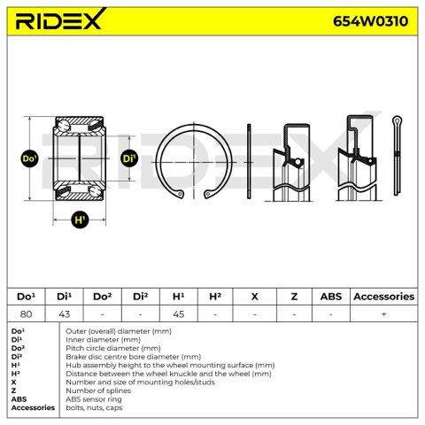 Ridex 654W0310 Wheel Bearing Kit, photo 3