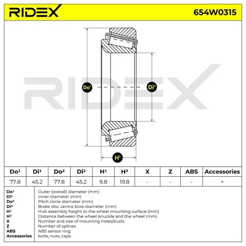 Ridex 654W0315 Wheel Bearing Kit, photo 3