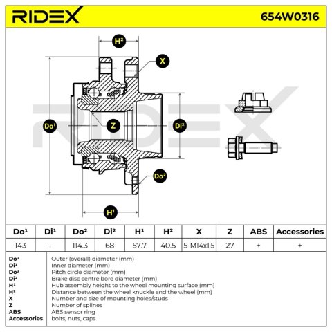 Ridex 654W0316 Wheel Bearing Kit, photo 3
