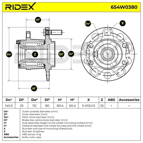 Ridex 654W0380 Wheel Bearing Kit, photo 3