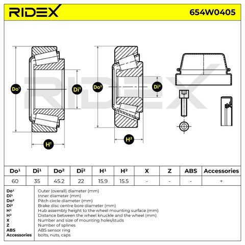 Ridex 654W0405 Wheel Bearing Kit, photo 3