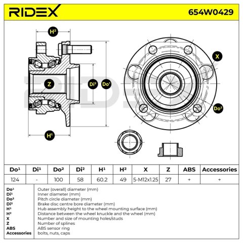 Ridex 654W0429 Wheel Bearing, photo 3