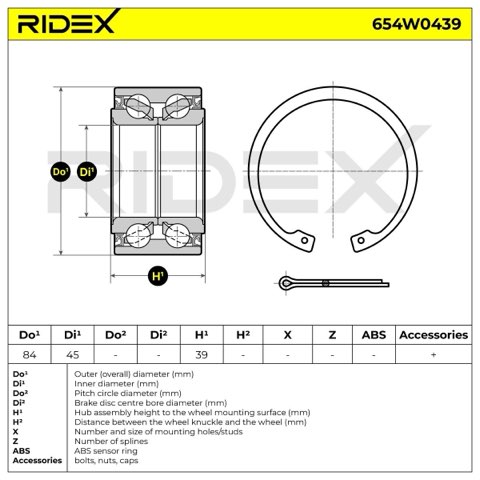 Ridex 654W0439 Wheel Bearing Kit, photo 3