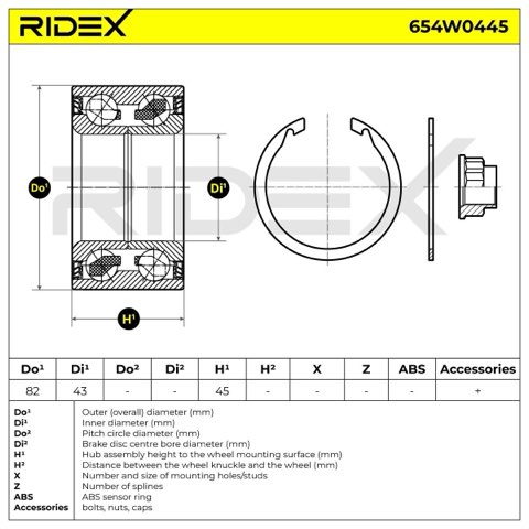 Ridex 654W0445 Wheel Bearing Kit, photo 3