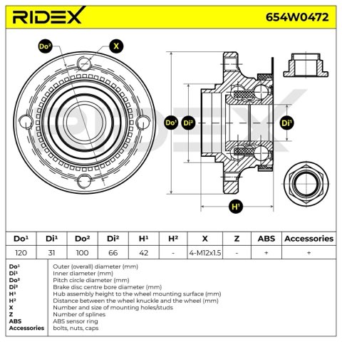Ridex 654W0472 Wheel Bearing Kit, photo 3