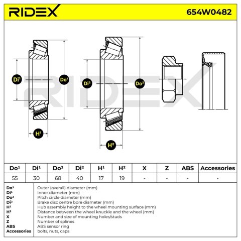 Ridex 654W0482 Wheel Bearing Kit, photo 3