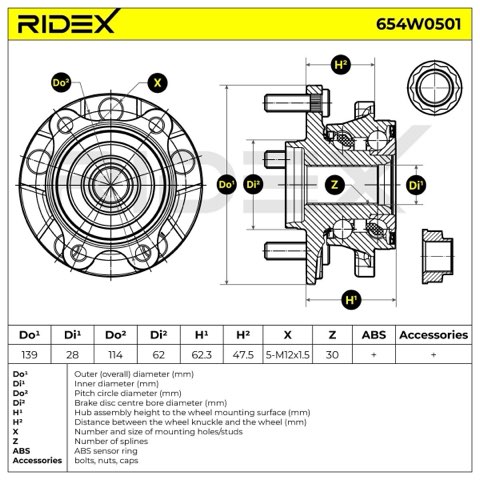 Ridex 654W0501 Wheel Bearing Kit, photo 3
