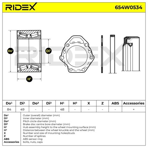 Ridex 654W0534 Wheel Bearing Kit, photo 3