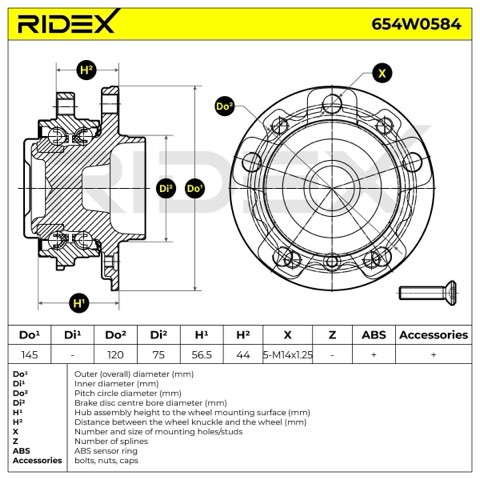 Ridex 654W0584 Wheel Bearing Kit, photo 3