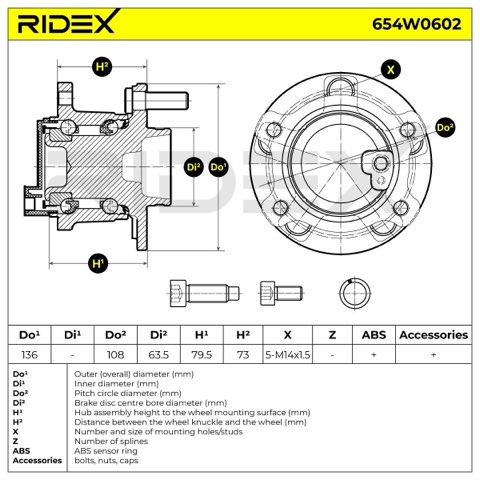 Ridex 654W0602 Wheel Bearing Kit, photo 3
