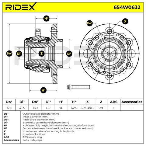 Ridex 654W0632 Wheel Bearing Kit, photo 3