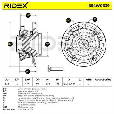 Ridex 654W0639 Wheel Bearing Kit, photo 3