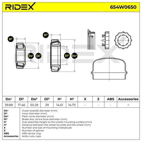 Ridex 654W0650 Wheel Bearing Kit, photo 2