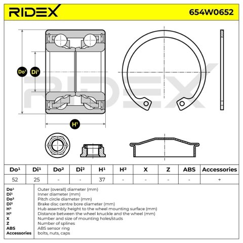 Ridex 654W0652 Wheel Bearing Kit, photo 2