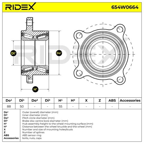 Ridex 654W0664 Wheel Bearing Kit, photo 3
