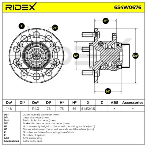 Ridex 654W0676 Wheel Bearing Kit, photo 3