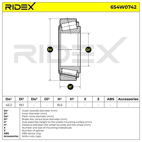 Ridex 654W0742 Wheel Bearing Kit, photo 3