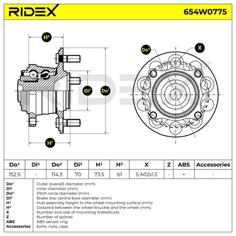 Ridex 654W0775 Wheel Bearing Kit, photo 3