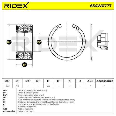 Ridex 654W0777 Wheel Bearing Kit, photo 3