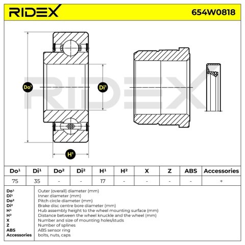 Ridex 654W0818 Wheel Bearing Kit, photo 3
