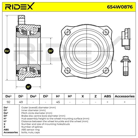 Ridex 654W0876 Wheel Bearing Kit, photo 3