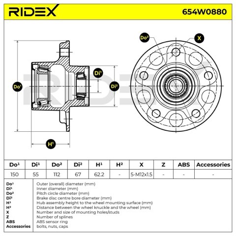 Ridex 654W0880 Wheel Bearing Kit, photo 3