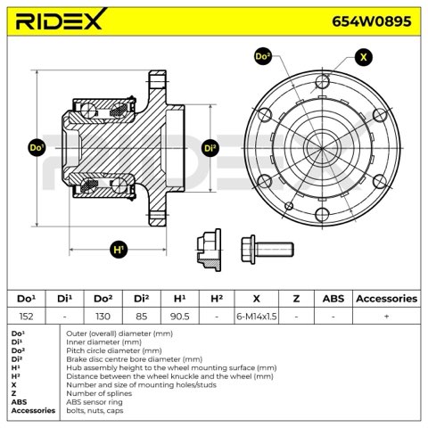 Ridex 654W0895 Wheel Bearing Kit, photo 3
