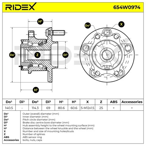 Ridex 654W0974 Wheel Bearing Kit, photo 3