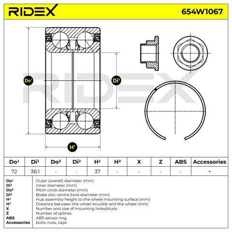 Ridex 654W1067 Wheel Bearing Kit, photo 3