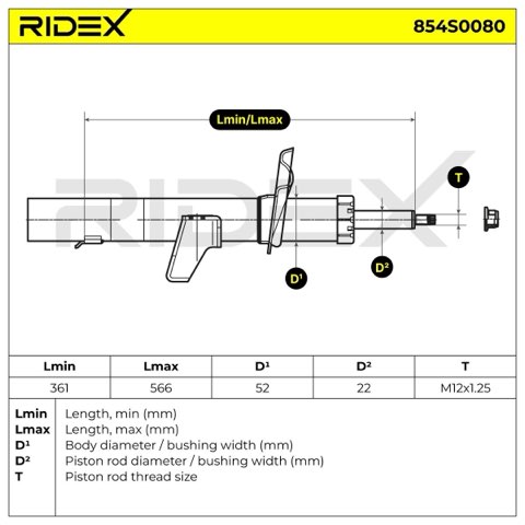 Ridex 854S0080 Shock Absorber, photo 2