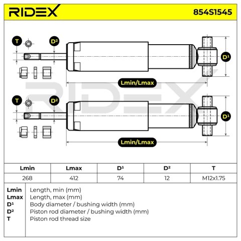 Ridex 854S1545 Shock Absorber, photo 3