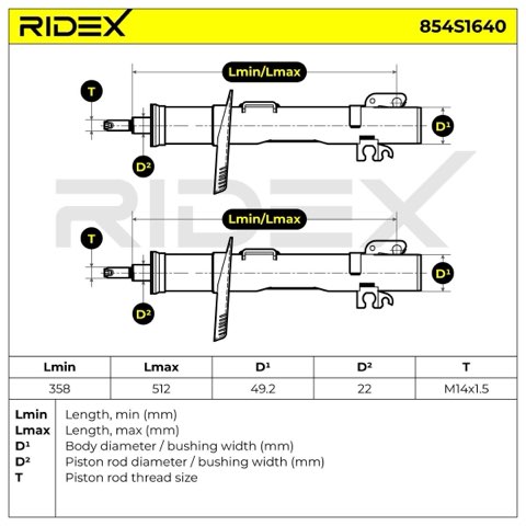 Ridex 854S1640 Shock Absorber, photo 3