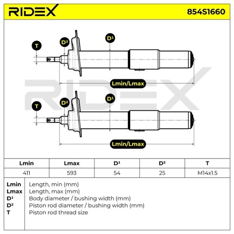 Ridex 854S1660 Shock Absorber, photo 3