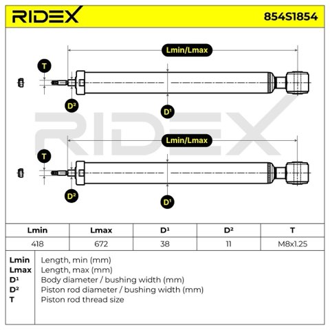 Ridex 854S1854 Shock Absorber, photo 3