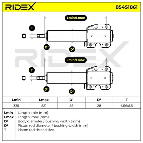 Ridex 854S1861 Shock Absorber