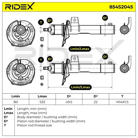 Ridex 854S2045 Shock Absorber, photo 3