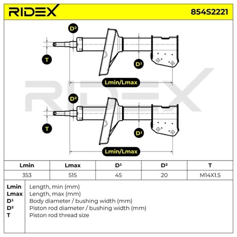 Ridex 854S2221 Shock Absorber, photo 3