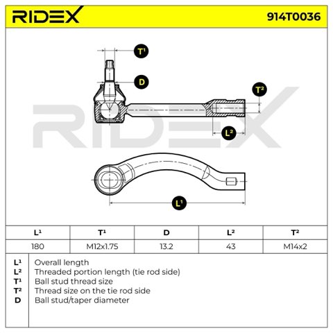 Ridex 914T0036 Track Rod End, photo 2