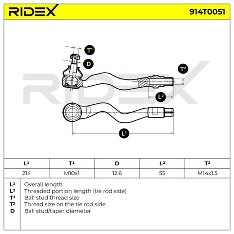 Ridex 914T0051 Track Rod End, photo 2