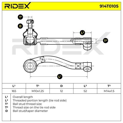 Ridex 914T0105 Track Rod End, photo 2
