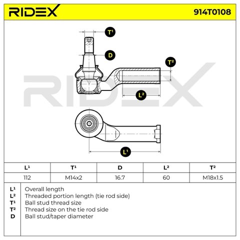Ridex 914T0108 Track Rod End, photo 3
