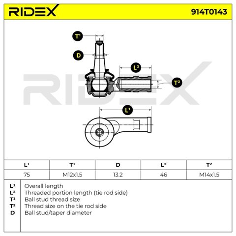 Ridex 914T0143 Track Rod End, photo 3