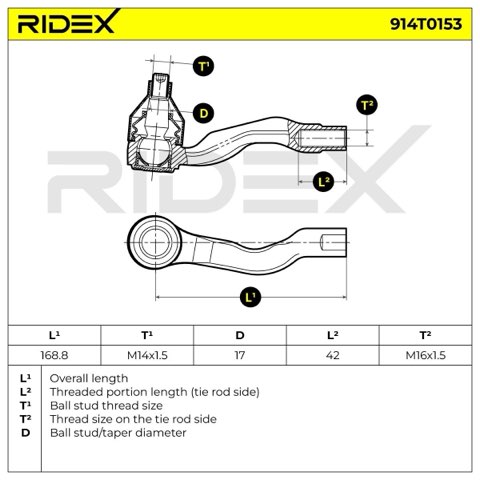 Ridex 914T0153 Track Rod End, photo 3