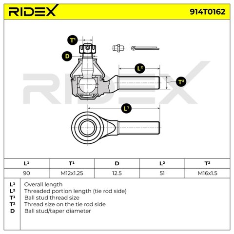 Ridex 914T0162 Track Rod End, photo 3