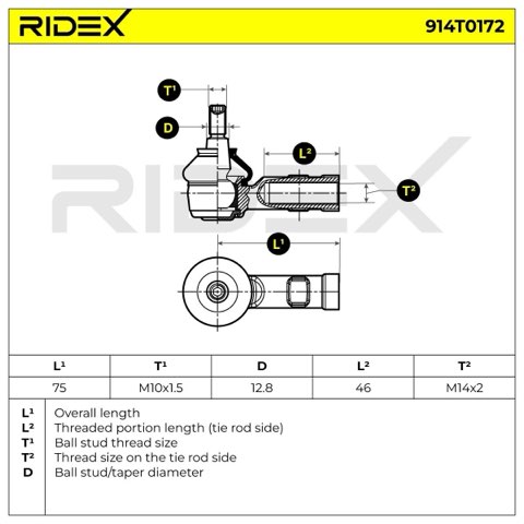 Ridex 914T0172 Track Rod End, photo 3