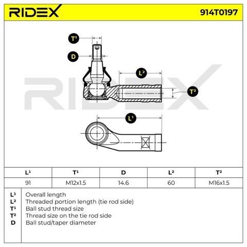 Ridex 914T0197 Track Rod End, photo 3