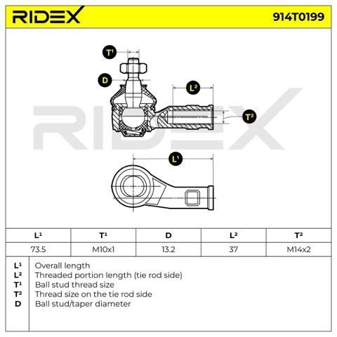 Ridex 914T0199 Track Rod End, photo 3