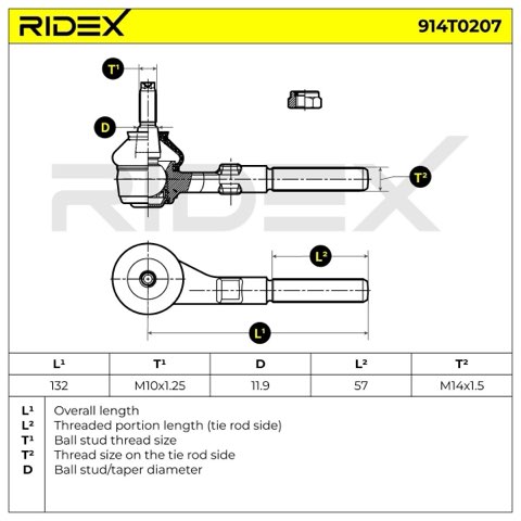 Ridex 914T0207 Track Rod End, photo 3