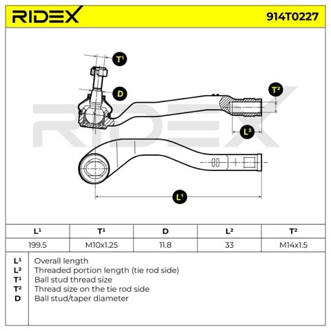 Ridex 914T0227 Track Rod End, photo 3