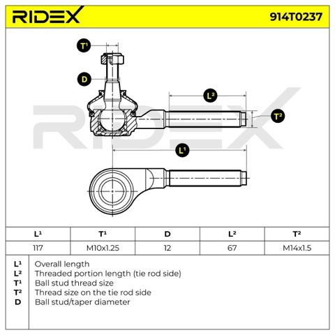 Ridex 914T0237 Track Rod End, photo 3